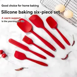 6pcs Silicone Kitchen Spatula & Brush Set