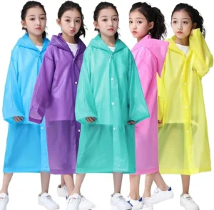 durable lightweight kids raincoat (ages 6–13)
