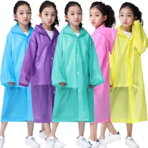 durable lightweight kids raincoat (ages 6–13)