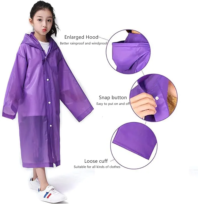 durable lightweight kids raincoat (ages 6–13)