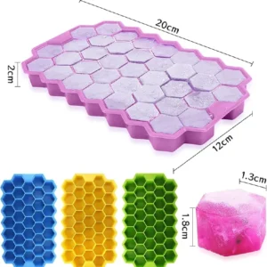 37 grids silicone ice cube maker tray with top cover