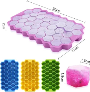 37 grids silicone ice cube maker tray with top cover